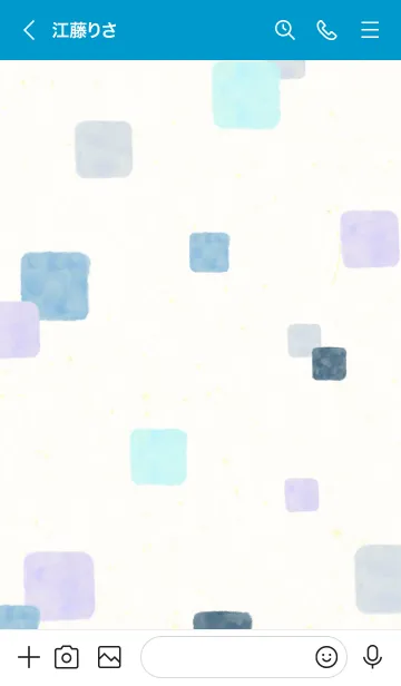 [LINE着せ替え] 水彩 四角 ブルー29の画像2