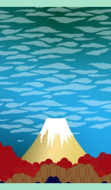 [LINE着せ替え] 富士山のある景色 青緑の画像1