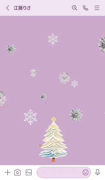 [LINE着せ替え] light purple 白いクリスマスの画像2