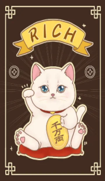 [LINE着せ替え] The maneki-neko (fortune cat)  rich 75の画像1