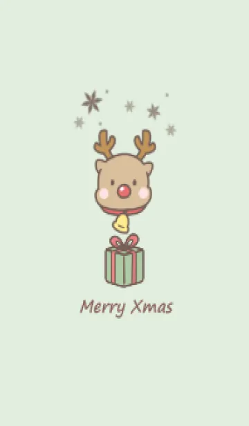 [LINE着せ替え] トナカイとプレゼント -グリーン-の画像1
