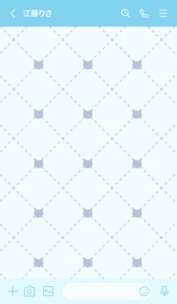 [LINE着せ替え] シンプル 猫 ポインテッド柄 ブルーの画像2