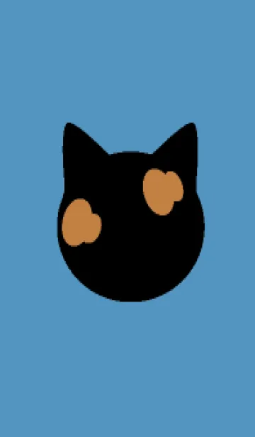 [LINE着せ替え] シンプル 猫 サビネコ ブルー イエローの画像1