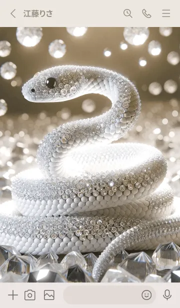 [LINE着せ替え] 幸運の輝く白蛇の画像2