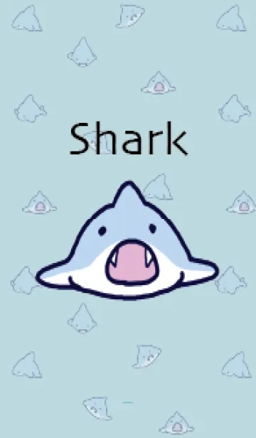 [LINE着せ替え] 水色 : シンプルなサメの着せ替えの画像1