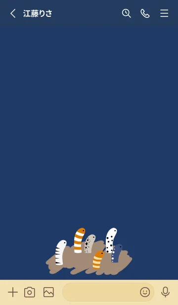 [LINE着せ替え] 長くてかわいいチンアナゴ（深い青）の画像2