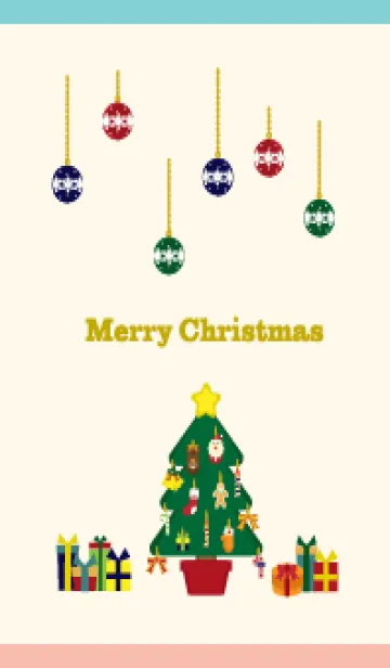 [LINE着せ替え] クリスマスツリーとオーナメント ピンク青の画像1