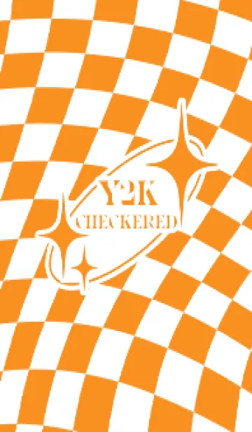 [LINE着せ替え] ✦ Y2K CHECKERED ✦ 04 ORANGE 1 ✦の画像1