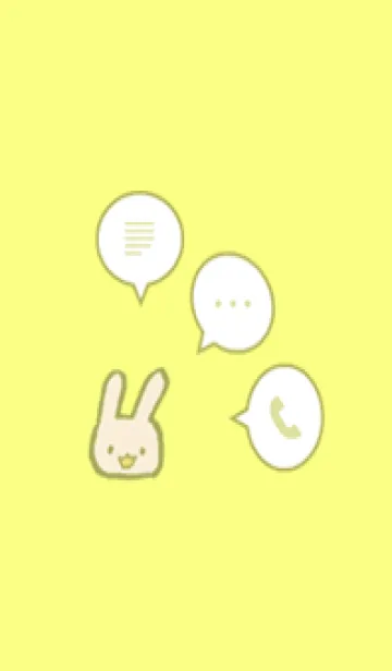 [LINE着せ替え] うさぎ＆シンプル イエローの画像1