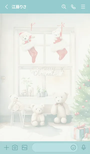 [LINE着せ替え] bluegreen♡テディベアのクリスマス06_1の画像2