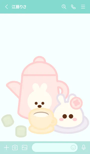 [LINE着せ替え] Pastel bunny cafe theme 4の画像2