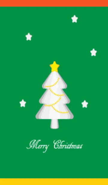 [LINE着せ替え] 白いクリスマスツリー 赤と黄色の画像1