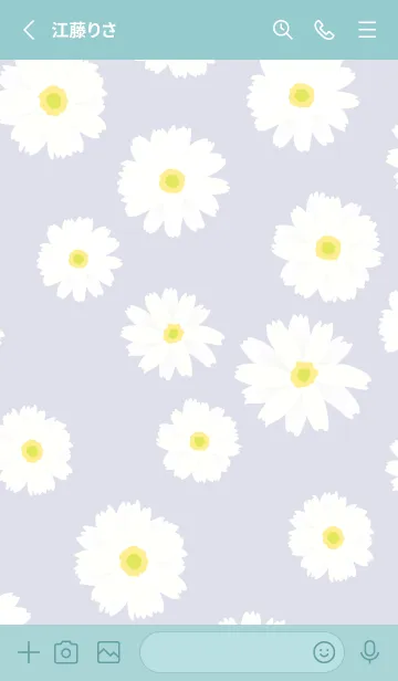 [LINE着せ替え] 白いマーガレット シンプル7の画像2