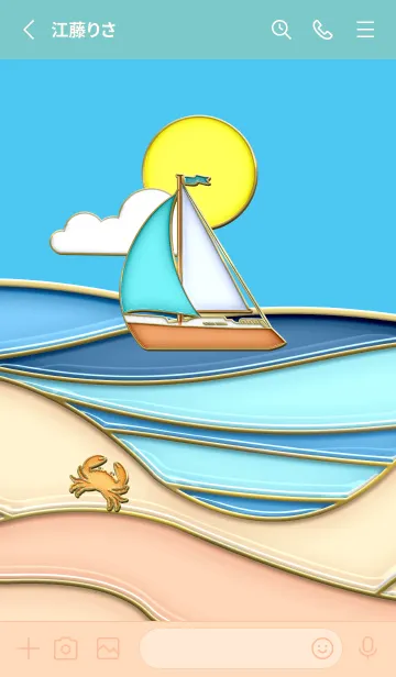 [LINE着せ替え] Enamel Pin ocean 12の画像2