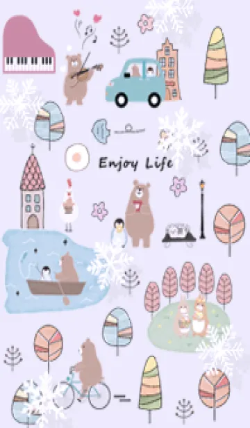 [LINE着せ替え] purple♡雪が舞う12_1の画像1