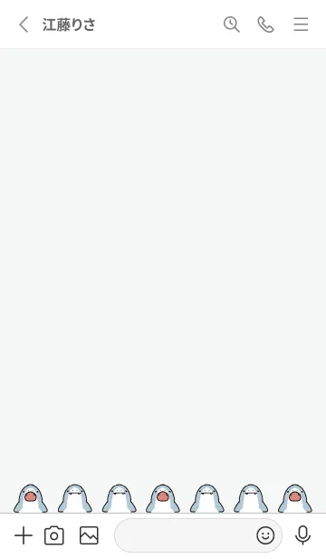 [LINE着せ替え] グレー : かわいいサメの着せ替えの画像2