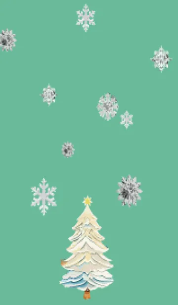 [LINE着せ替え] blue green 白いクリスマスの画像1