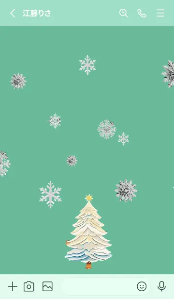 [LINE着せ替え] blue green 白いクリスマスの画像2