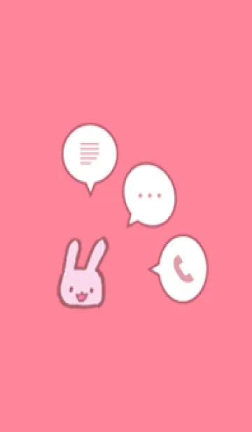 [LINE着せ替え] うさぎ＆シンプル ピンクの画像1