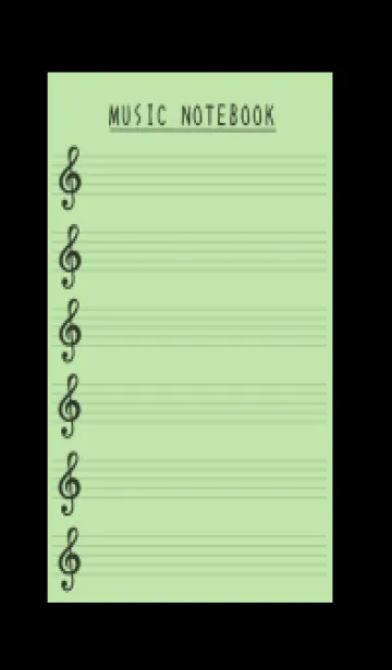 [LINE着せ替え] 音楽カラーノート/アイスグリーン/ブラックの画像1