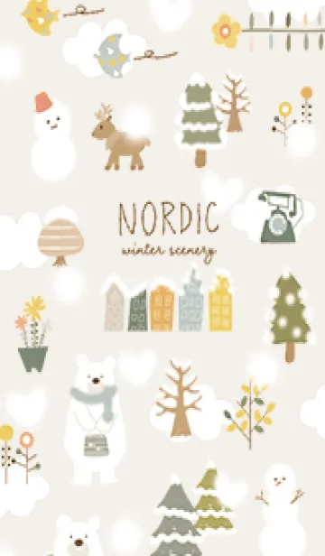 [LINE着せ替え] beige♡ハートの雪が降る場所05_1の画像1