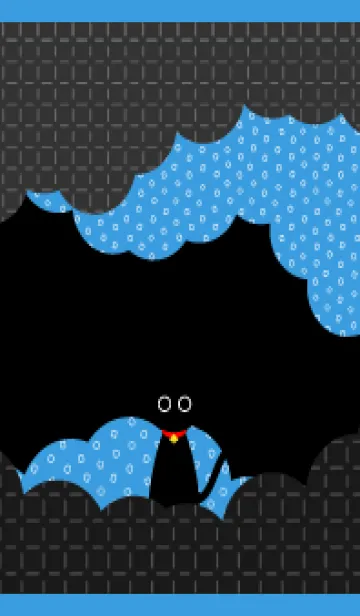 [LINE着せ替え] 暗闇の黒猫 青色の画像1