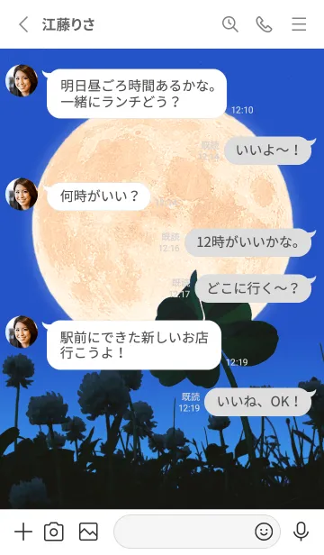 [LINE着せ替え] 七つ葉のクローバー & Full Moon #3-29の画像3