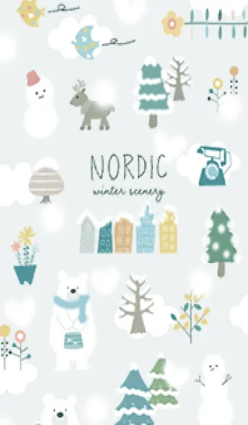 [LINE着せ替え] bluegreen♡ハートの雪が降る場所06_1の画像1