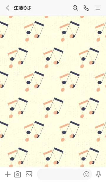 [LINE着せ替え] 2連符柄  ライトアプリコットの画像2