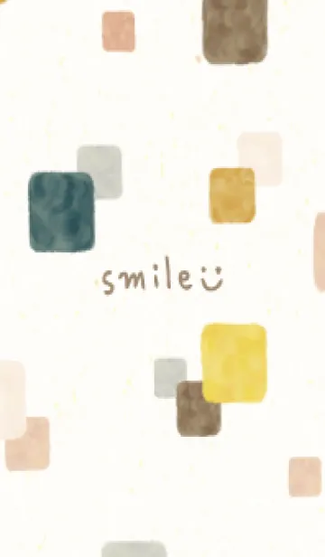 [LINE着せ替え] 水彩 四角 ブラウン ネイビー3の画像1