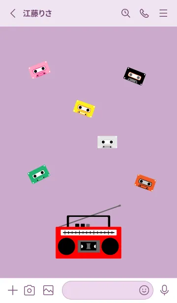 [LINE着せ替え] ラジカセ 薄い紫の画像2