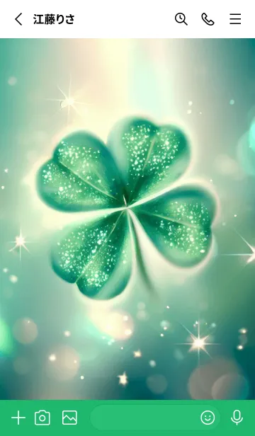 [LINE着せ替え] Happy clover-Green-34の画像2