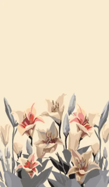 [LINE着せ替え] pink & light blue ユリの花束の画像1