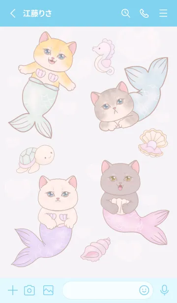 [LINE着せ替え] cutest Cat mermaid 2の画像2