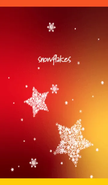 [LINE着せ替え] 雪の結晶の星 赤と黄色の画像1