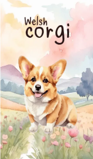 [LINE着せ替え] Welsh corgi In Flower Theme (JP)の画像1