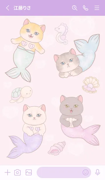 [LINE着せ替え] cutest Cat mermaid 3の画像2