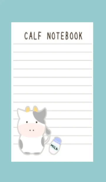 [LINE着せ替え] 仔牛ちゃんノート/くすみミントグリーンの画像1
