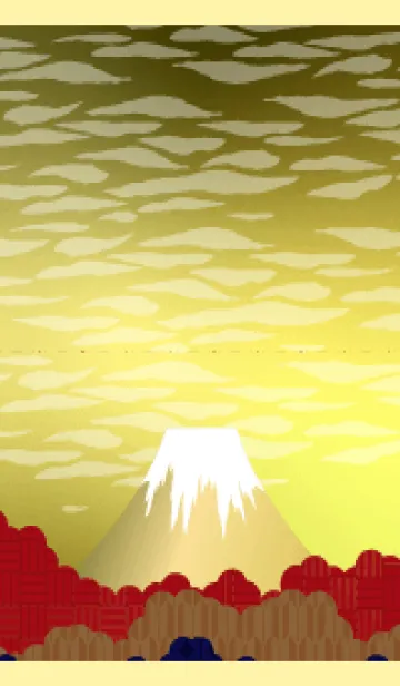 [LINE着せ替え] 富士山のある景色 薄い黄色の画像1