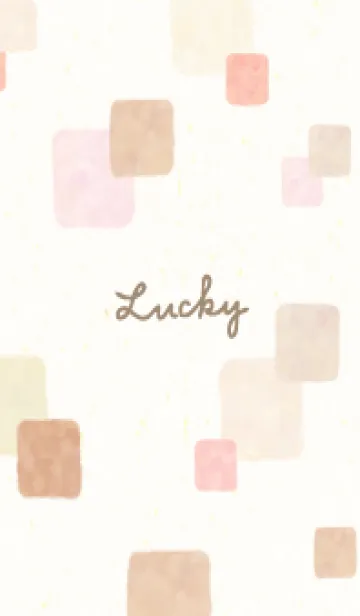 [LINE着せ替え] 水彩 四角 ピンクベージュ22の画像1