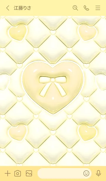 [LINE着せ替え] ぷくぷく♡ねこ - イエローの画像2