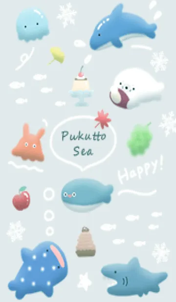 [LINE着せ替え] bluegreen♡プクっとゆるい海06_1の画像1