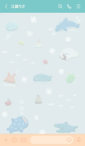 [LINE着せ替え] bluegreen♡プクっとゆるい海06_1の画像2