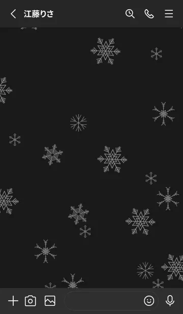 [LINE着せ替え] 雪の結晶 黒色の画像2