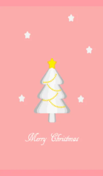 [LINE着せ替え] 白いクリスマスツリー 薄いピンクの画像1