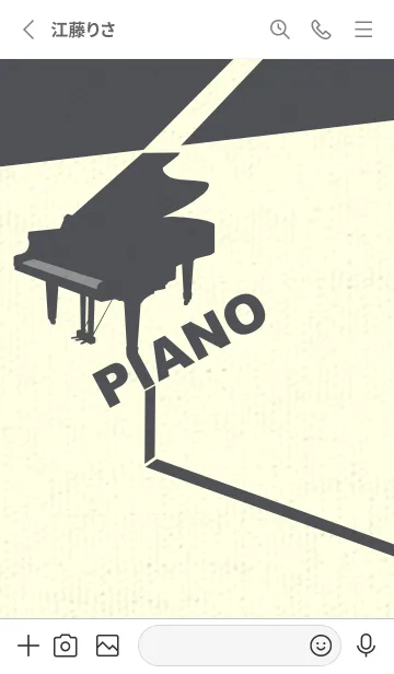 [LINE着せ替え] グランドピアノ  鼠色の画像2