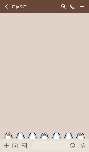 [LINE着せ替え] ボルドー : かわいいサメの着せ替えの画像2