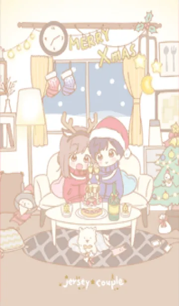 [LINE着せ替え] ジャージカップル -クリスマス-の画像1