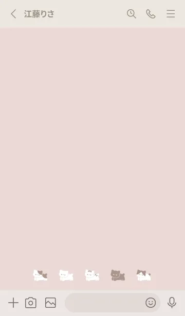 [LINE着せ替え] ゆるいねこ. ピンクベージュの画像2