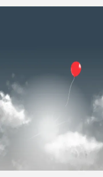 [LINE着せ替え] 曇り空と赤い風船 白の画像1